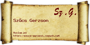 Szűcs Gerzson névjegykártya