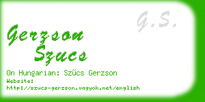 gerzson szucs business card