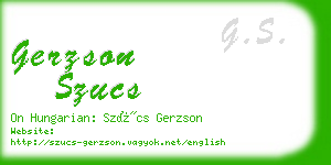 gerzson szucs business card